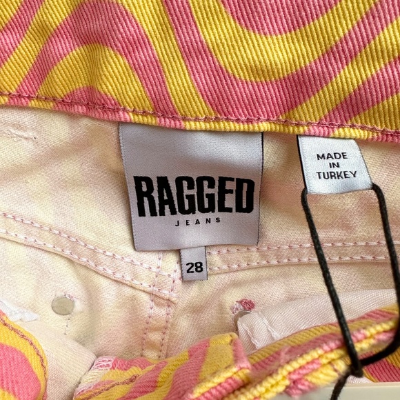 The Ragged Priest Pink and Yellow High Rise Jeans - Picture 7 of 9